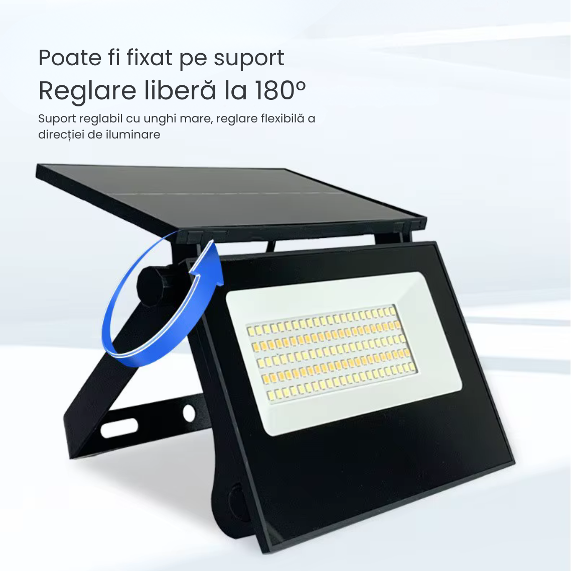 Proiector solar pliabil cu LED-uri, control prin telecomanda, IP65