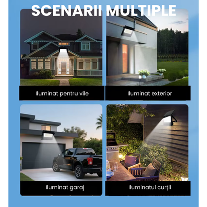 Proiector solar pliabil cu LED-uri, control prin telecomanda, IP65